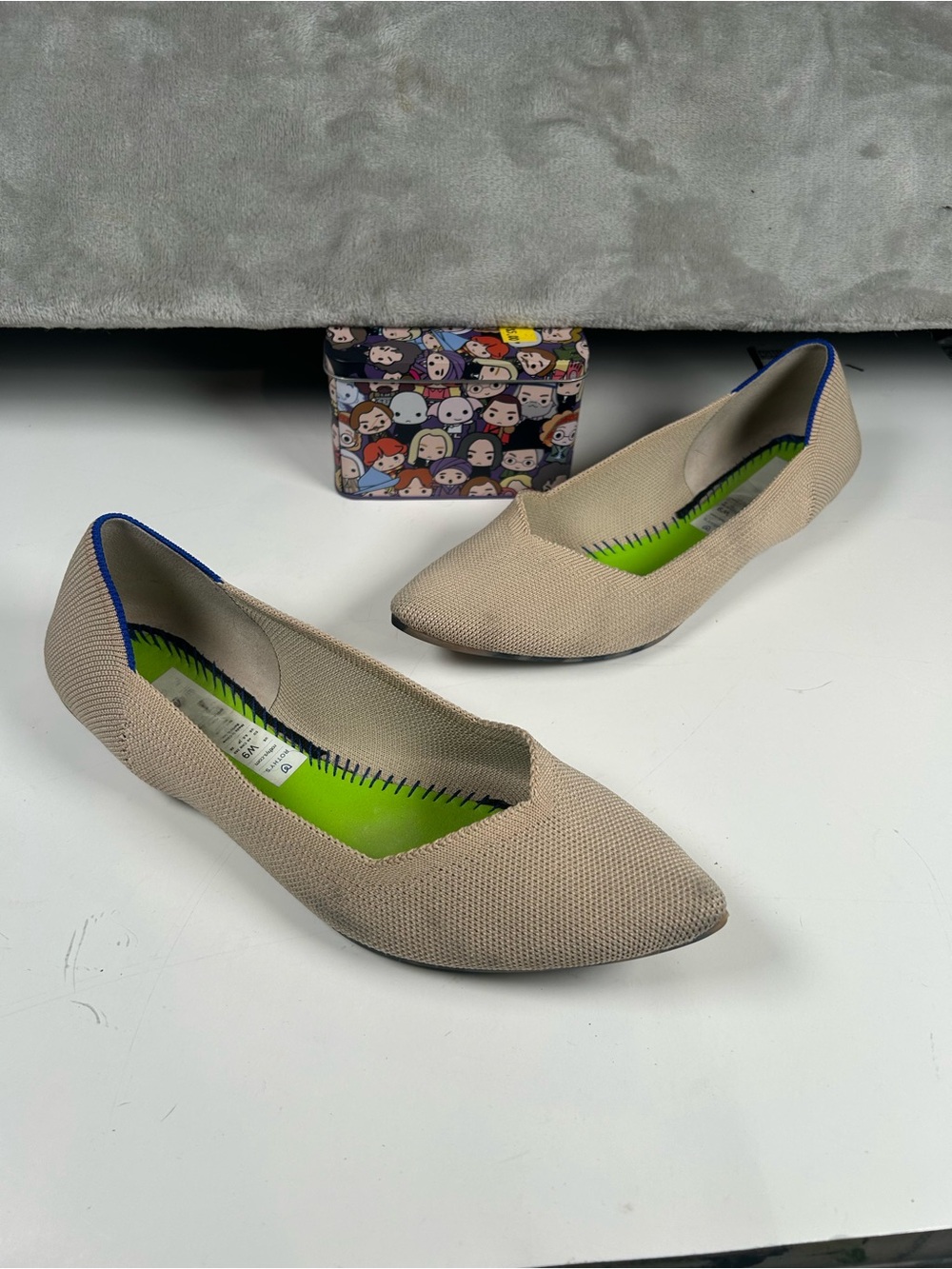 Rothy’s Neutral Knit Pointed-Toe Women’s Flats - Beige - Picture 4 of 11
